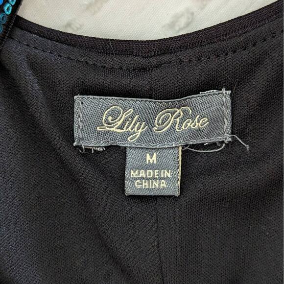 Lily Rose Teal Blue Sequin Mini Dress size Medium - Picture 7 of 7